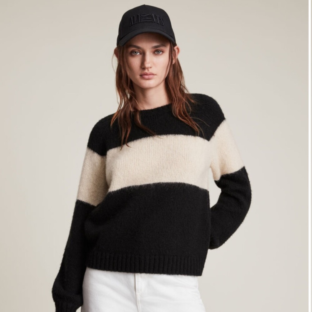 AllSaints Lou Colorblock Uno Sweater black_mallow_pink M 
Medium